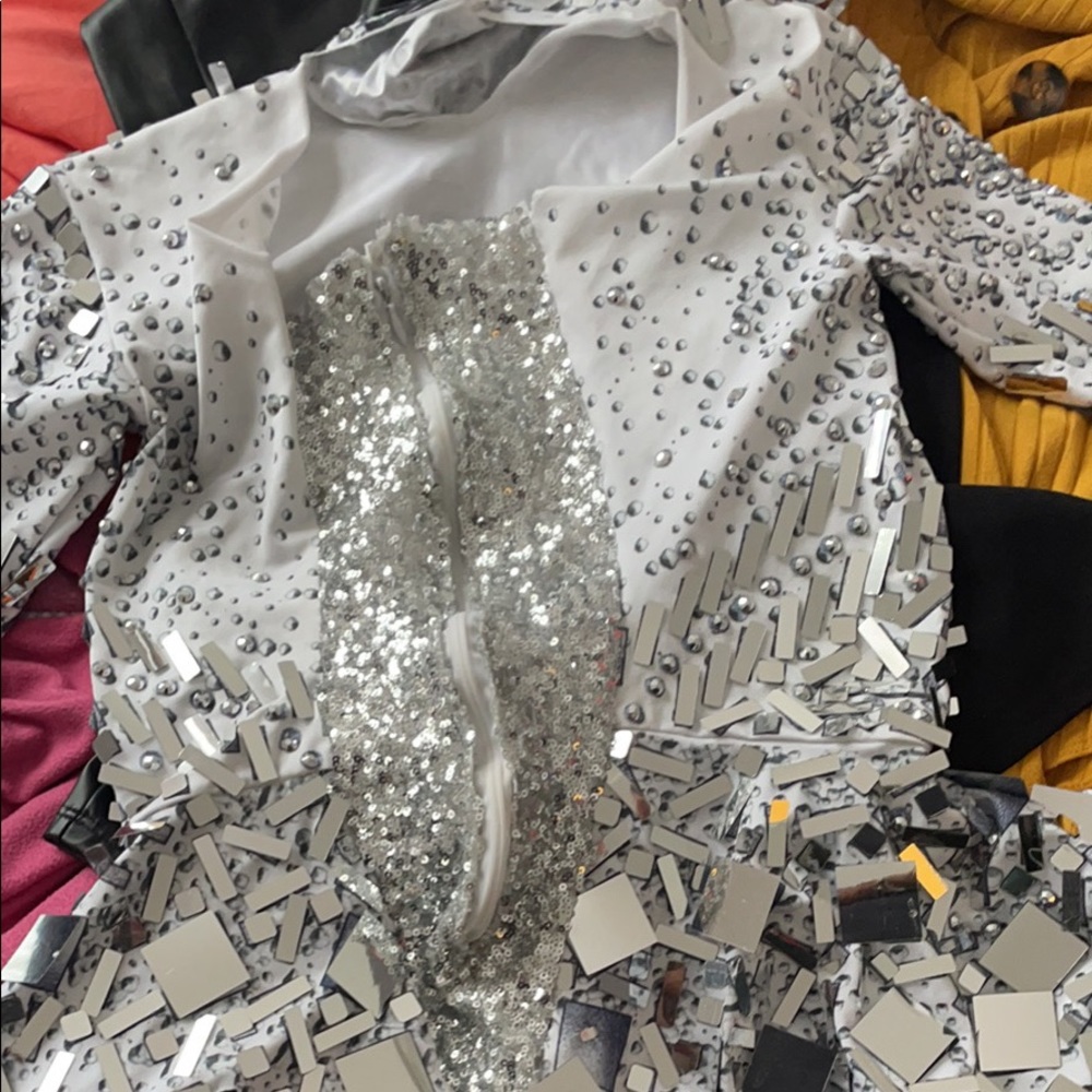White and sliver dress